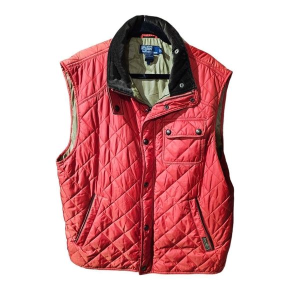 POLO RALPH LAUREN Vintage 90s Bright Orange Hunting Vest - Size XXL - Picture 1 of 8